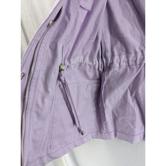 Eden Society Zip Up Jacket Purple M Cargo Military Stretchable Waist Zip Pocket - Picture 8 of 12